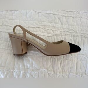 Marc Fisher - Layne Beige and Black Women's Heels
